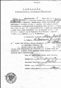 Protokół wykonania wyroku na Tadeuszu Cieśli 9.07.1952 r.